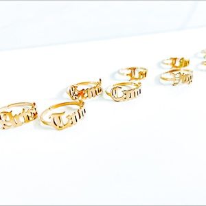 Zodiac Gothic Script Ring